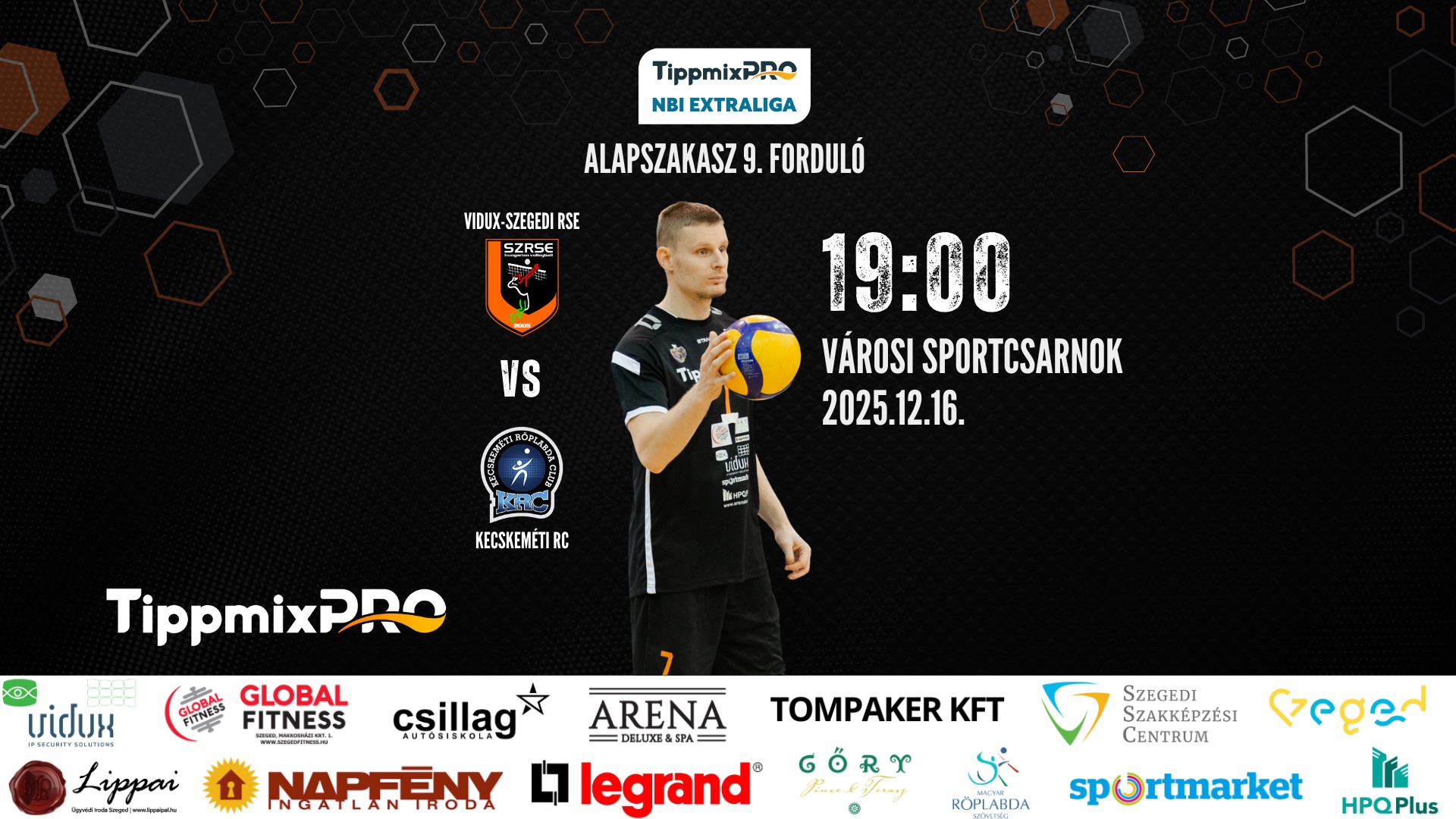 Vidux-Szegedi RSE – Kecskeméti RC férfi NBI Extraliga röplabda mérkőzés