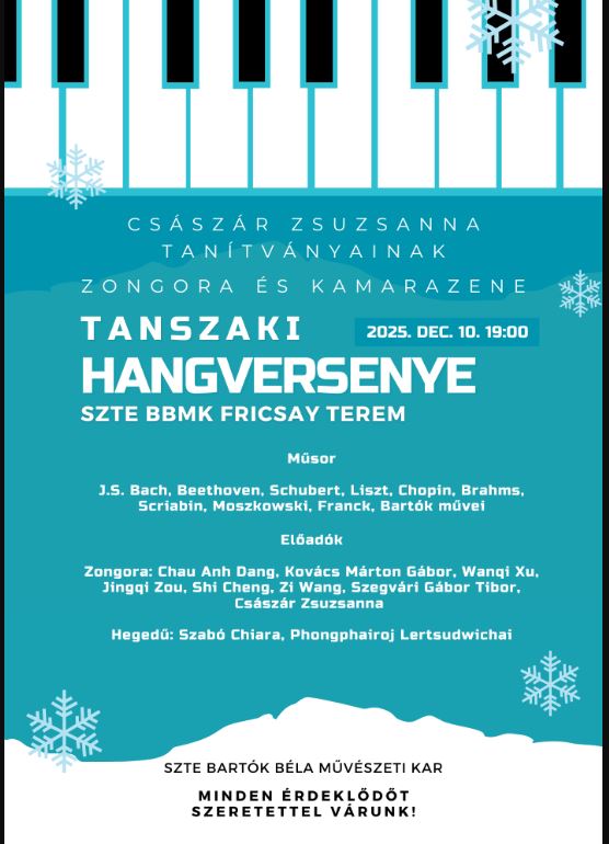 Zongora és kamarazene tanszaki koncert