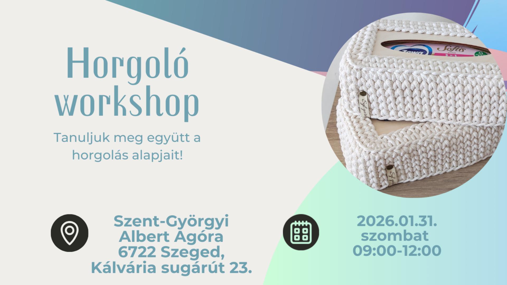 Horgolt zsebkendőtartó workshop Szegeden