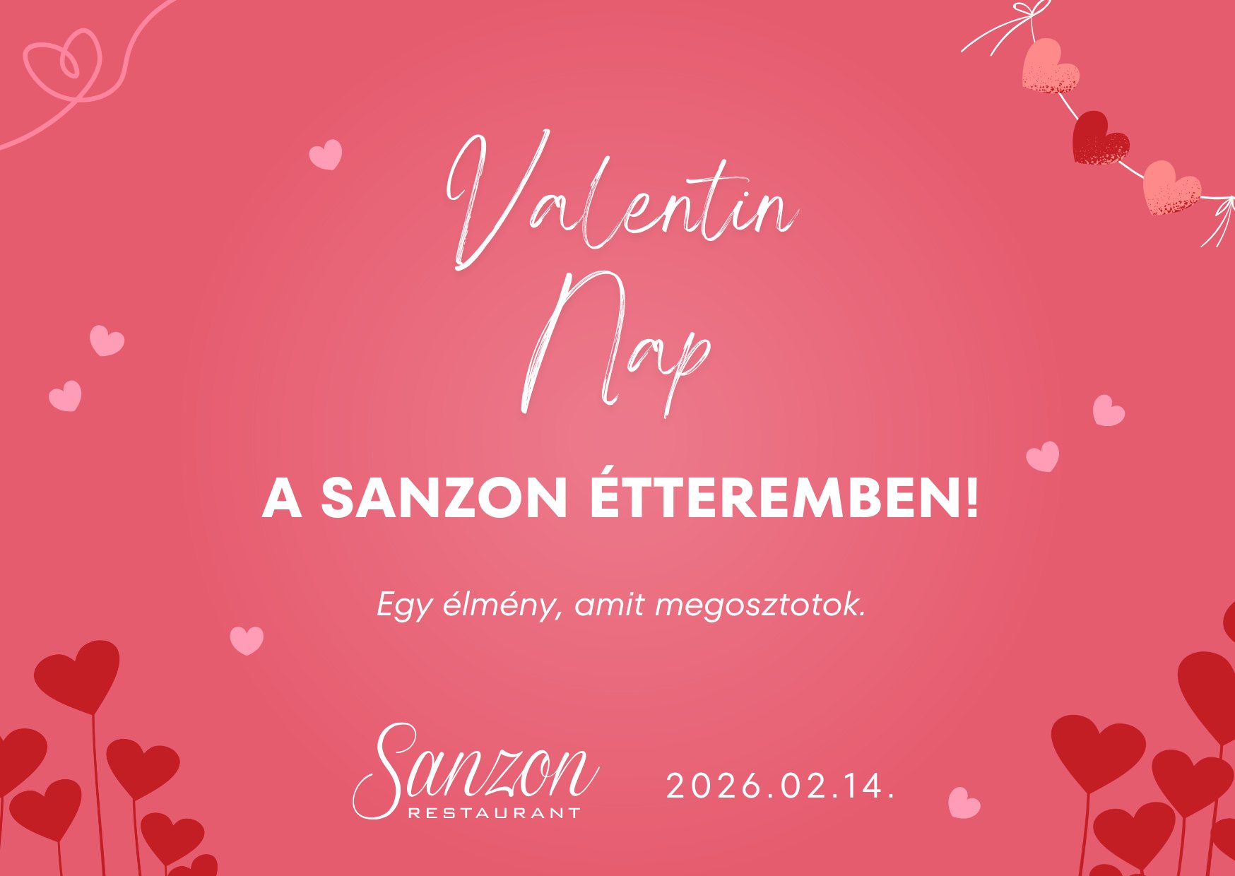 Valentin-napi vacsoraest a Sanzon Étteremben