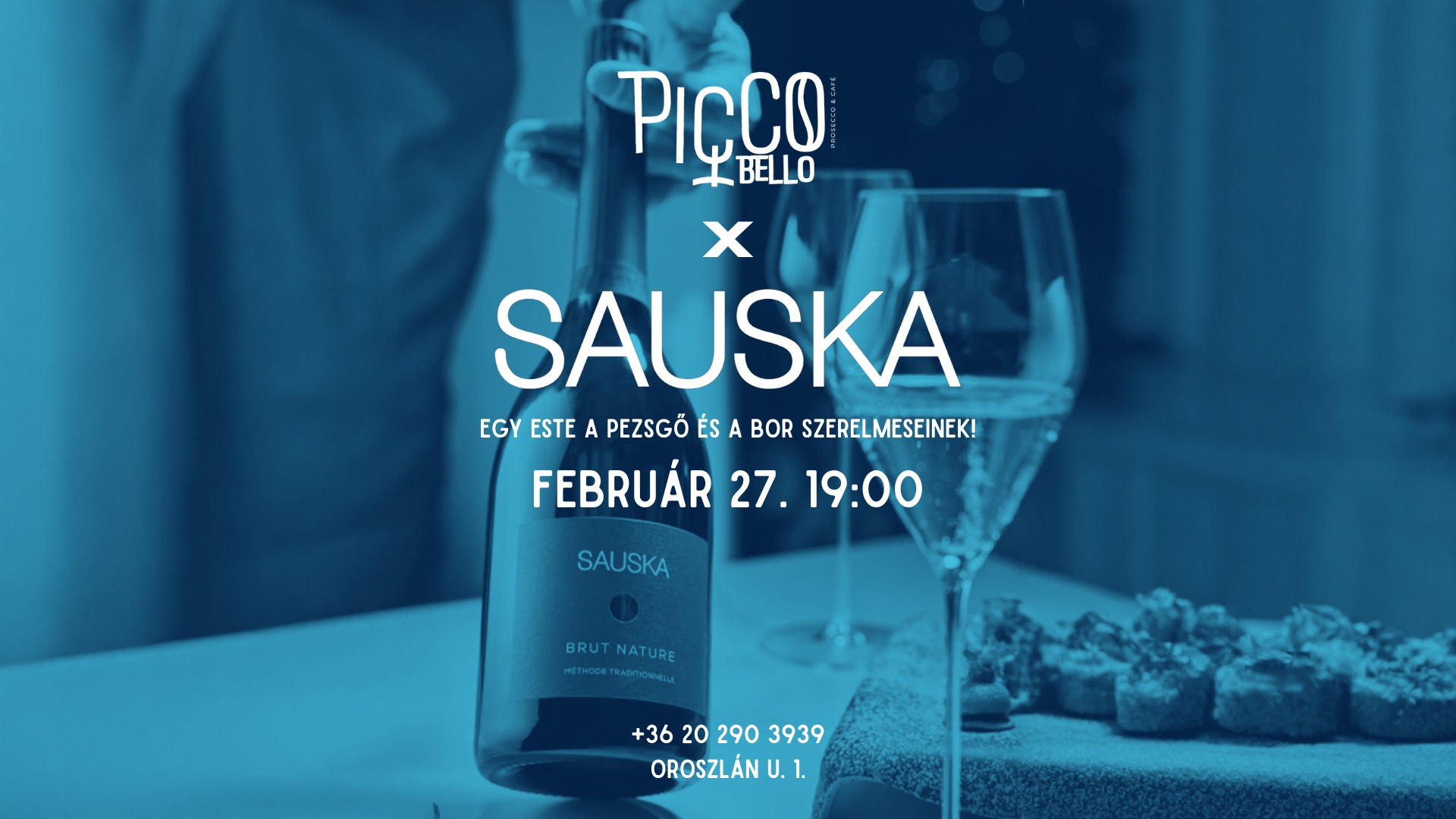 Sauska borkóstoló a Picco Bello prosecco Bárban