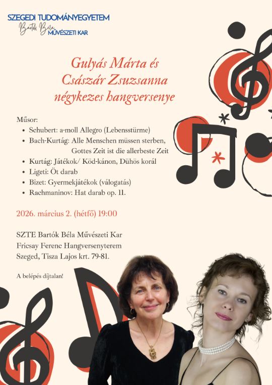 Gulyás Márta és Császár Zsuzsanna négykezes hangverseny