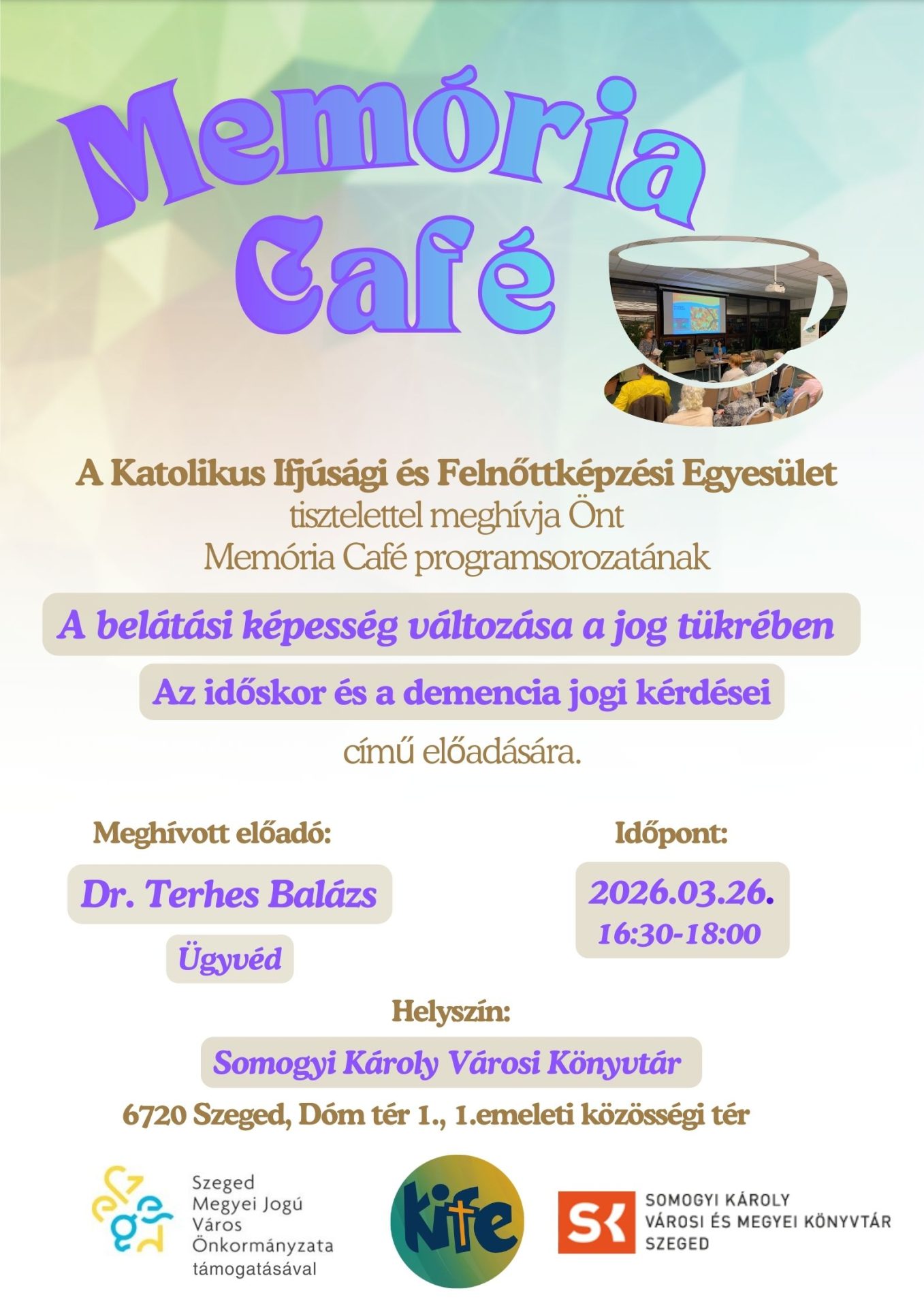 Memória Café ‒ Demenciaérzékenyítő programsorozat Szegeden, a Somogyi-könyvtárban