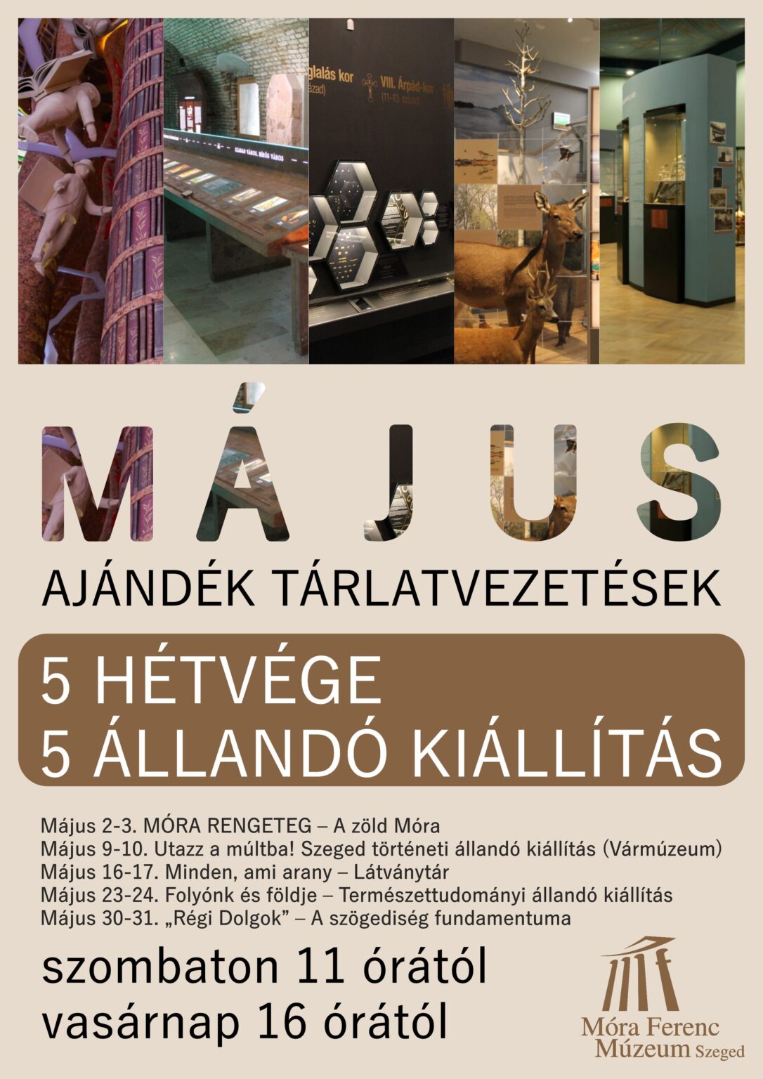 Májusi ajándék tárlatvezetések – Öt hétvége, öt állandó kiállítás