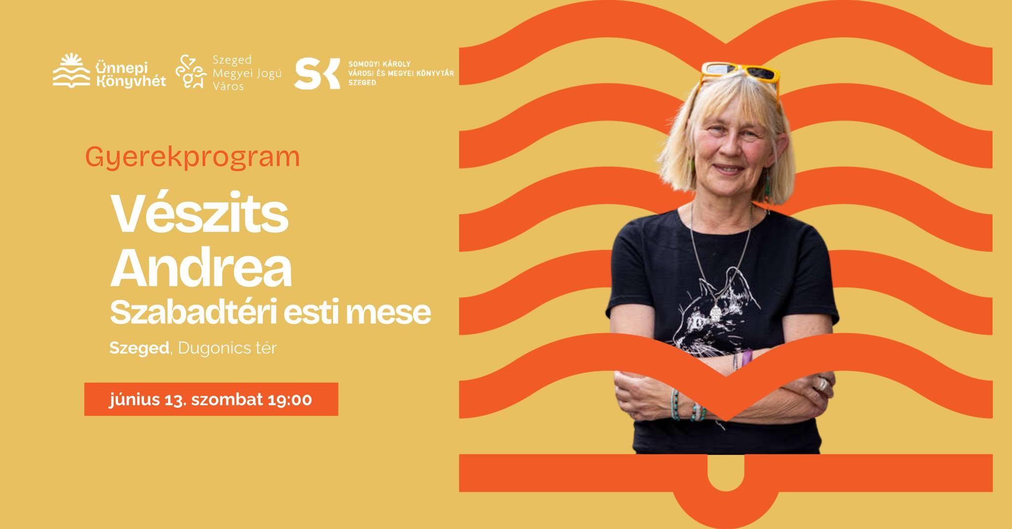 Szabadtéri esti mese – Vészits Andrea meseolvasása a Dugonics téren