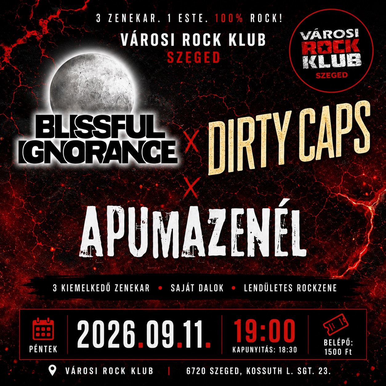 Dirty Caps X Apumazenél X blissful ignorance Koncert